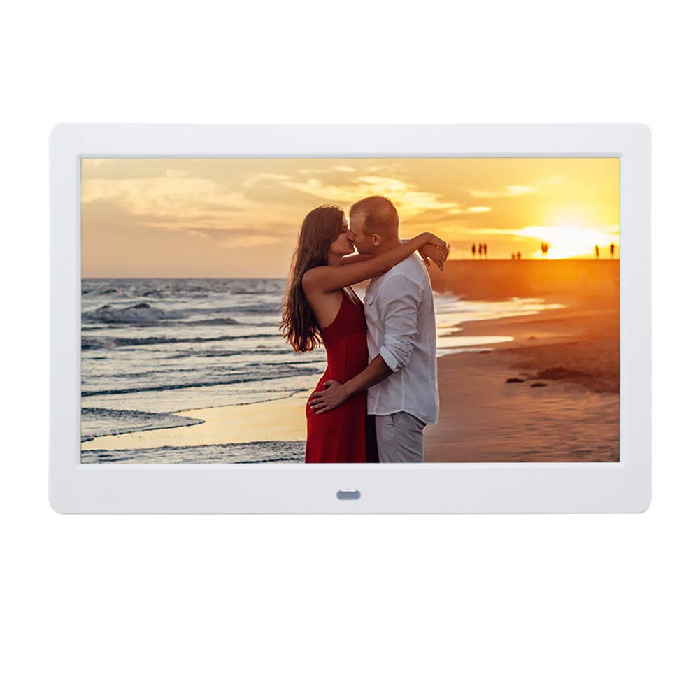 10 Inch Digital Picture Frames SZSUPER 10" Digital Photo Frame Widescreen LCD (16:9) Electronic Electric Pictures Frame with Video Player Calendar Timer Auto On/Off with Remote Control (White)