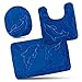 Bathroom Rug Mats Set 3 Piece - Memory Foam Extra Soft Shower Bath Rugs – Contour Mat and Lid Cover - Perfect Combination of Luxury and Comfort - Royal Blue