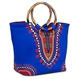CHAUDER Insulated Neoprene Lunch Bag: Large Lunch Tote Carry Case Box Cooler Container, Washable, Reusable, Perfect For Women, Girls To School, Office, Outdoors Picnic - Dashiki Style - Dark Blue