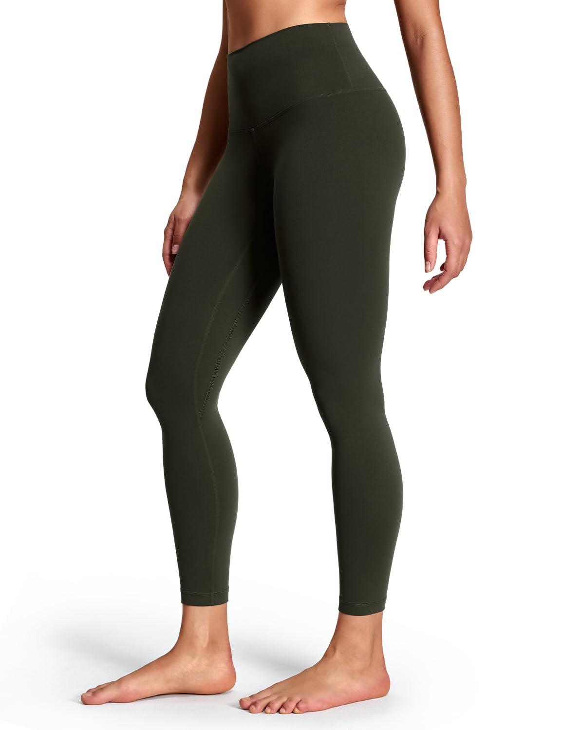 HeyNuts Yoga Pro 7/8 Leggings for Women, High Waisted Compression Workout Leggings Athletic Tummy Control Buttery Soft Yoga Pants 25'' Dark Olive XS(0/2) Image