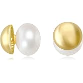 Surrounded Forest Double Ball Jacket Earrings for Women Front Back 2 in 1 Stud Earrings Pearl Ball Earrings