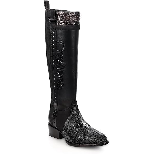 ご*う様 晃山/BOTANIZEボタナイズBOTAlava “黒爪痕” Blac Women's Old West Tall Black Snip Toe Western Boot - TS1548