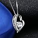 Pealrich 925 Sterling Silver Forever Love Heart Diamond Pendant Necklace