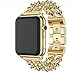 JOMOQ Replacement Metal Bands Compatible for Apple Watch Series 4 3 2 1, iWatch 38mm 40mm 42mm 44mm, Bling Wristband Strap, Diamond Rhinestone Stainless Steel Watch Women Men (Gold, 38mm(40mm))