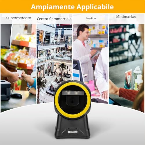 NetumScan USB Omnidirectional Barcode USB QR Handsfree Wired QR for Mobile Devices and Computers, PDF417, Data Matrix NS2055L