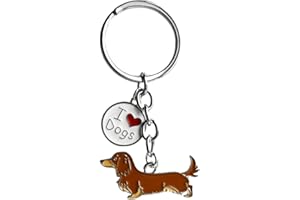 Harikaji Dog Keychain, Vivid Cute Pet Keyring Bag Charm Metal Key Ring Keyfob