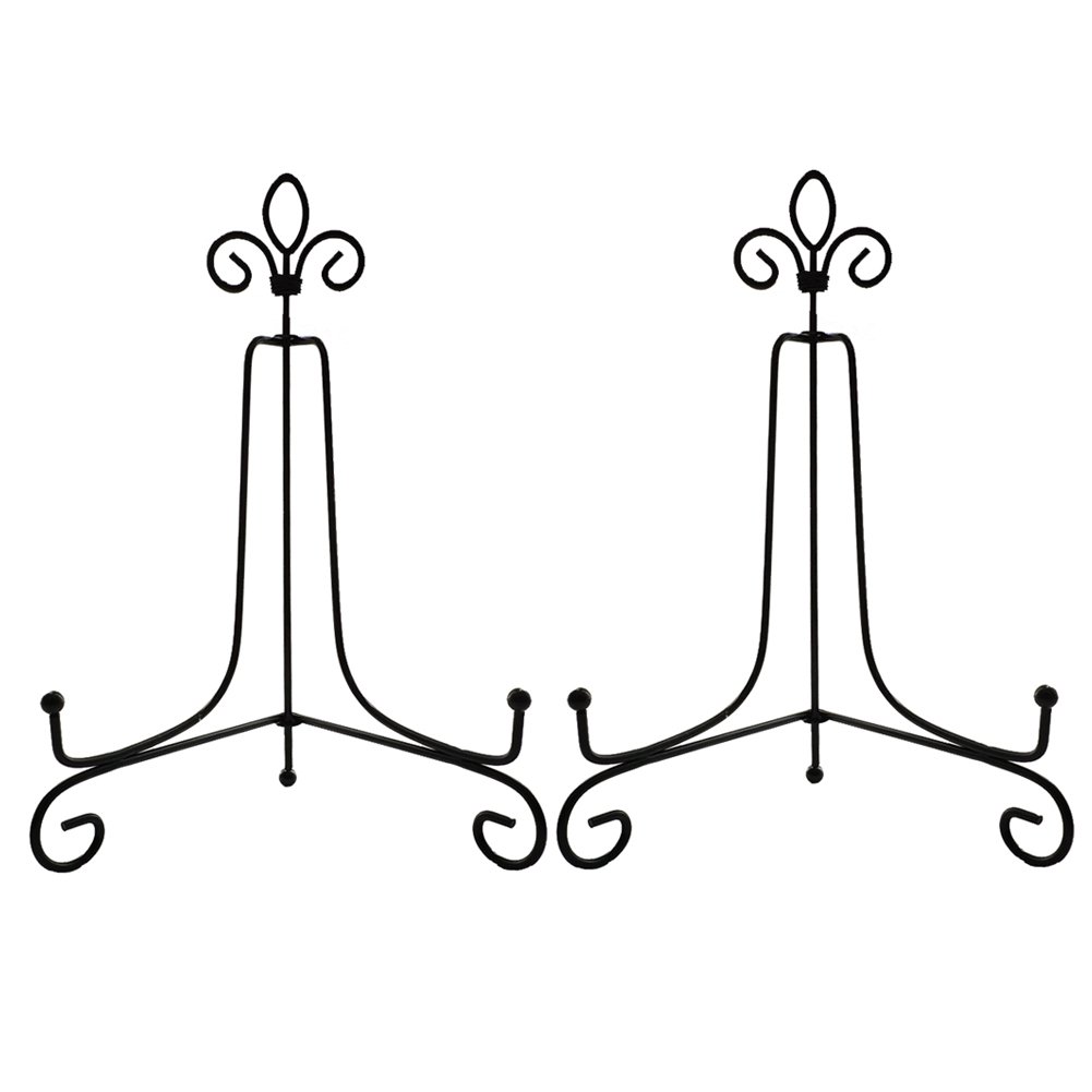 Hetoco Large Iron 10 inch plate stand Holder Picture Frame stand Easel Display stand Black