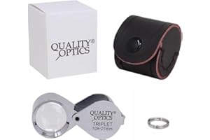 Quality Optics USA Folding Jewelers Loupe Pocket Magnifier (10X Hasting Triplet)