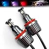 RY_TECH 2x H8 RGB LED Angel Eyes Halo Ring Bulbs For BMW E90 E92 E60 328i 335i M3 X5 – 120W, Canbus, Multicolor