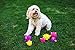 HuggleHounds Ruff-Tex Squeaky Tough Dog Chew Toy All Natural, Pink Monstah, Large