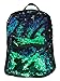 BG-709-MS-0633 Festival Rave Mermaid Scales Reverse Sequin Backpack - Blk/Green