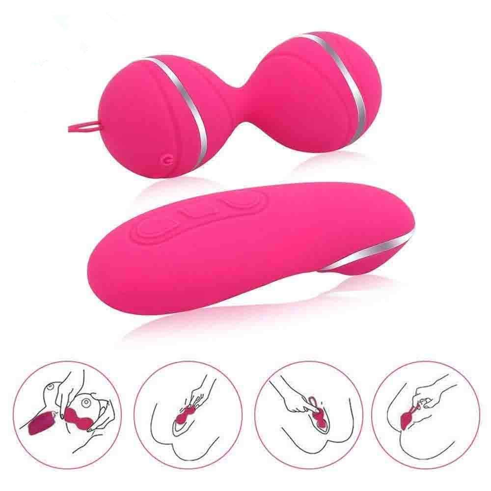 Vibratoren Liebeskugeln mit Vibration,Kegal Balls mit Fernbedienung für Frauen Beckenbodentrainer,Wasserdicht