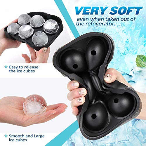 LessMo 2 Stk. Eiswürfelform Groß, Eiswürfelform Silikon 6-Fach Groß Eiswürfel, 2-Set Ice Cube Tray, Eiswürfelform mit… – Bild 6