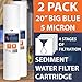 Aquaboon 2S-20BB 5 Micron 20-Inch Big Blue Whole House Water Filter Sediment, 2-Pack
