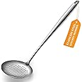 ReaNea Kitchen Skimmer - Slotted Spoon for Straining, Stainless Steel Spider Strainer Skimmer Ladle for Cooking and Frying, K