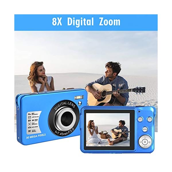 LongOu Digitalkamera 1080P Full HD 30 Megapixel Fotoapparat Digitalkamera 2,7-Zoll-LCD Kompaktkamera Fotokamera mit 8… – Bild 5