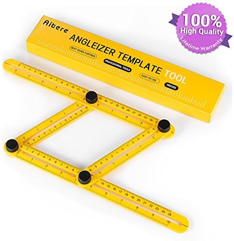 Aitere Angle Ruler/Angle Finder/Angle-izer Template Tool Finder Ruler-General Measuring All Angles and Forms - Angleizer Instrument for Builders Craftsmen Tilers Handymen Carpenter Roofers DIY