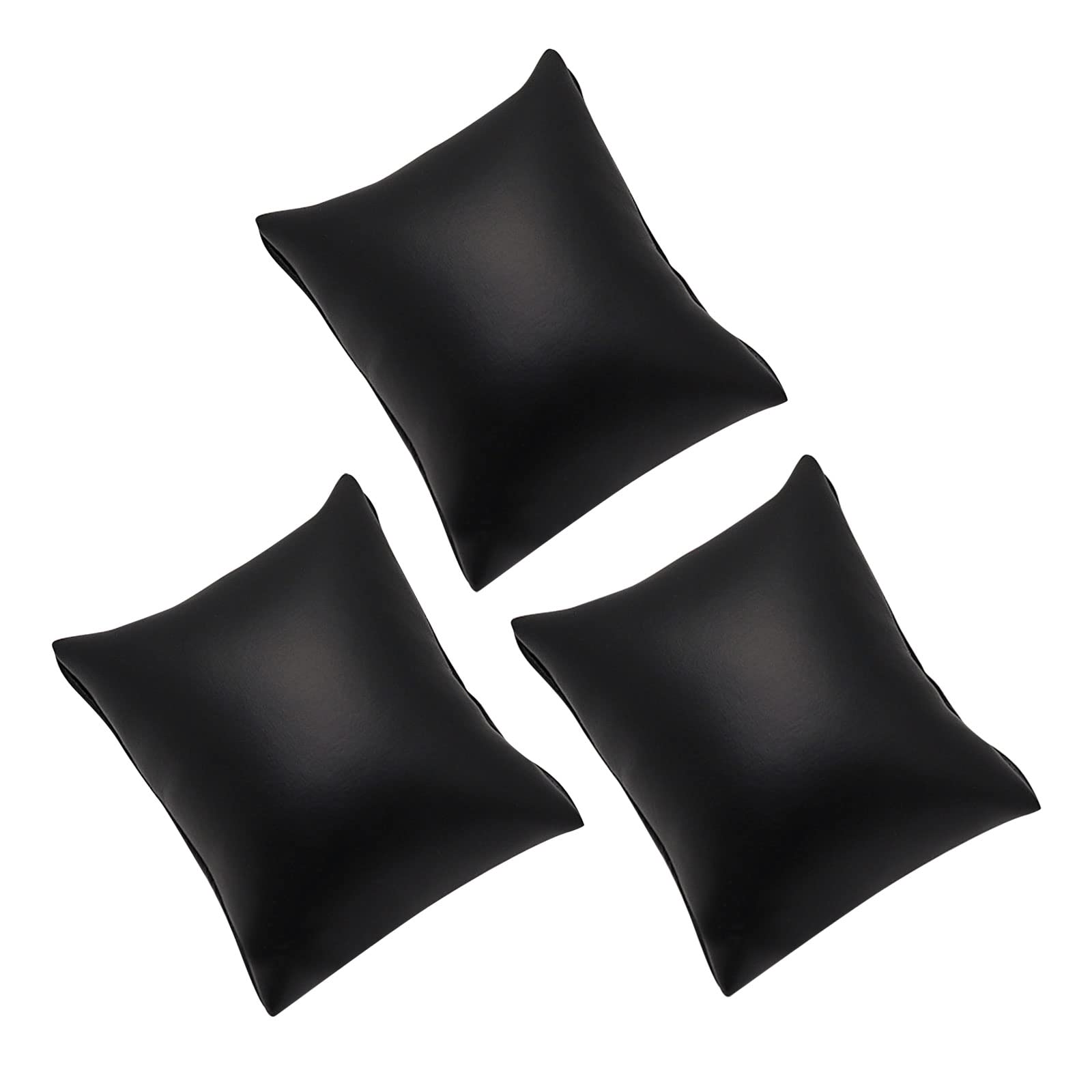 Photo 1 of Lxnoap 3 pcs Black Leather Bracelet Watch Pillow Jewelry Displays 3 inch Bracelet Bangle Watch Display Holder