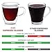 Eparé Glass Espresso Cups - Set of 4 Double Walled Espresso Cups with Handle - 2 oz Single Shot Latte Glasses Cup - Clear Double Insulated Coffee or Cappuccino Mug