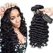 DONG H hair Loose Deep Wave Bundles 100% Unprocessed Peruvian Virgin Human Hair Bundles Loose Wave Bundles Wet and Wavy 3 bundles Human Hair Natural Color Hair Extensions (12