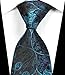 EXT Collectino 100% Silk Necktie, New Peacock Feathers Florals Black Blue Purple Flower Fashion Trendy Chick Elegant Formal Business Tie JACQUARD WOVEN Men's Suits Groom Wedding Marriage Party Ties