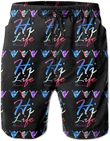 Mens Casual Beach Board Shorts Shaka Hawaii Hi Life Swim Trunk