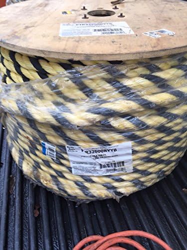 Indusco 72100201 Manila Rope Poly Wrapped Coil, 3 Strands, 1" Diameter x 600' Length, 1620 lbs Working Load Limit