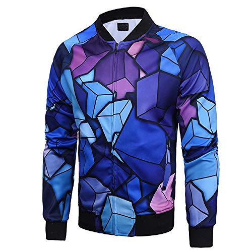 Clearance!Dressin_Men's ClothesMens Autumn Winter Printed Top Long Sleeve Casual Coat L