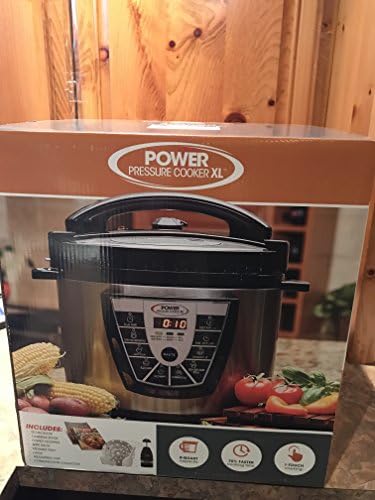Power Pressure Cooker XL 8QT with Chopper, Recipe and Canning Books, Steam Tray, Ladle, Measuring Cup, Condensation Collector, and Wire Rack