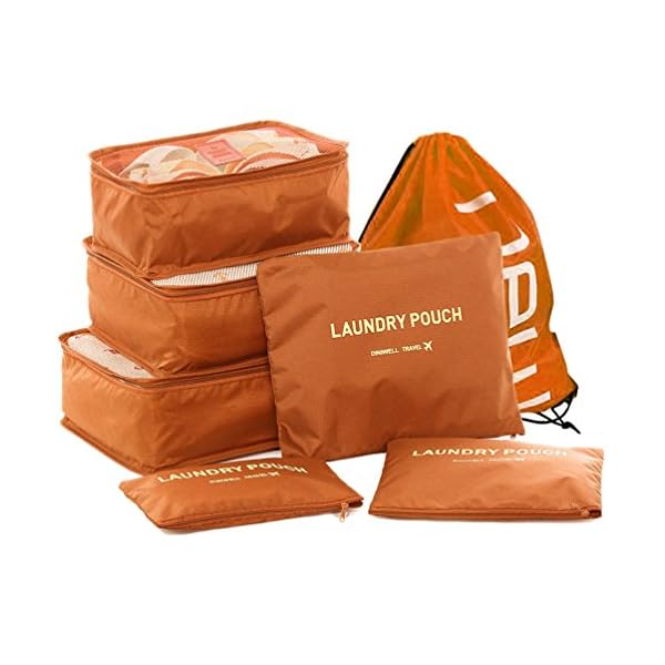 Set 7 Pezzi Cubi Di Compressione Per Viaggio - Organizza Valigia E Risparmia Spazio | Nero Prattico - Foto 7