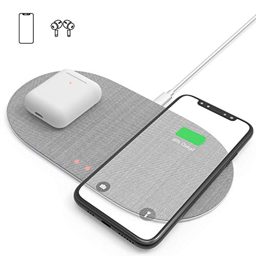 قیمت و خرید شارژر بی سیم دوگانه ، پد شارژ بی سیم 10W Double Qi برای AirPods  Pro iPhone 11 pro max XS XR 8 Plus Samsung Note 10 9 8 Galaxy