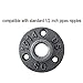 IBEUTES 1/2 Inch Flange 10pcs Dark Grey Malleable Thread Iron Floor Flange- Threaded Pipe Nipples for DIY Decor Or Industrial Vintage Style.