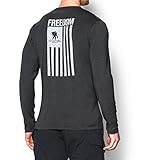Under Armour Men's WWP Freedom Flag Long Sleeve Shirt, Carbon Heather, Large