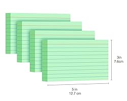 YIZUUN Green Index Cards 3x5, 200 Pack, Ruled Index
