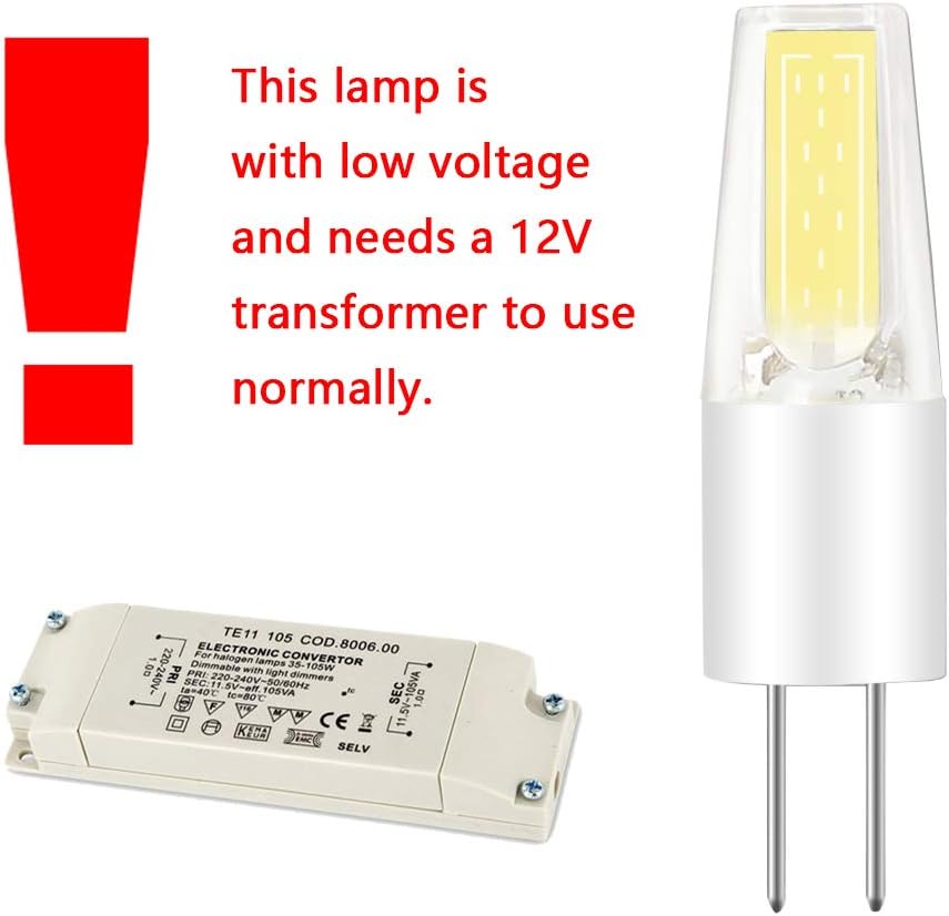 HUAMu G4 COB LED Bulb, DC / AC12V, 2W Cold White 6000K LED Bulb, 20 Watt Halogen Bulb Equivalent, 360° Beam Angle, 200lm - Image 4