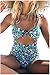 CUPSHE Women’s Lush Leaves Print Back Hook Closure Cut Out at Length One-Piece Swimsuit Beach Swimwear Bathing Suit (M) Green
