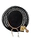 NYFASHION101 Open Knit Brown Braided Trim Vented Cotton Beach Sun Hat - Black
