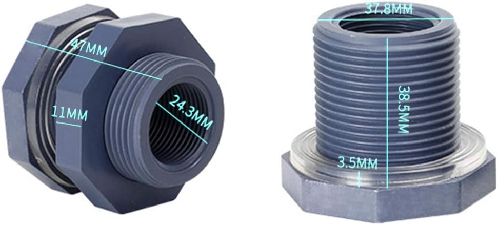 Piezas y conectores Maifa Adaptador de PVC para mamparo 2 unidades, 3/4