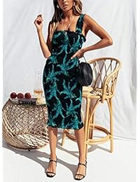 ULIAN vestido de mujer con estampado floral bohemio, vestido de fiesta con tirantes de espagueti, vestido sexy y delgado