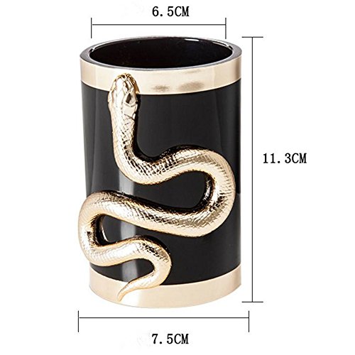 Coshine 10pcs 3D Unique Gold Snake Totem Series Makeup Brushes Set Professional Makeup Artist Tools with Cosmetic Brush Holder Case (brush holder)