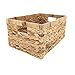 Basket Box Woven Natural Water hyacinth Rectangular with Handle,Kingwillow.(Small)