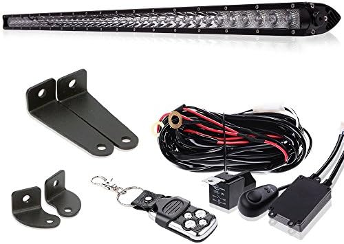 Single Row 50" 51 Inch LED Light Bar Slim Low Profile Off-road Working Straight Light+w/ 1lead Wire Harness Kits+Remote Control Jeep Cherokee Sport Xj Jk Tj Yj ATV pickup truck Hummer H3 Ford F250