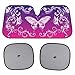 BDK Pink Butterfly Accordion Folding Car Windshield Sun Shade with 2 Side Car Window Shades for Baby - Cute Jumbo Sunshade for Car to Protect Interior & Keep your Vehicle Cool 58