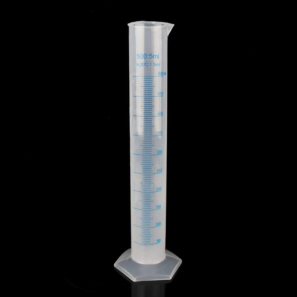 Plastic Graduated Cylinders, 500ml Measuring Cylinder, Ideal for Home and School Science