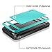 Vofolen Sliding Cover for iPhone 6S Plus iPhone 6 Plus Case Wallet Card Holder Dual Layer Protective Hard Shell Tough Bumper Armor Scratch-Proof Hybrid Cover for iPhone 6 Plus 6S Plus - Sky Blue
