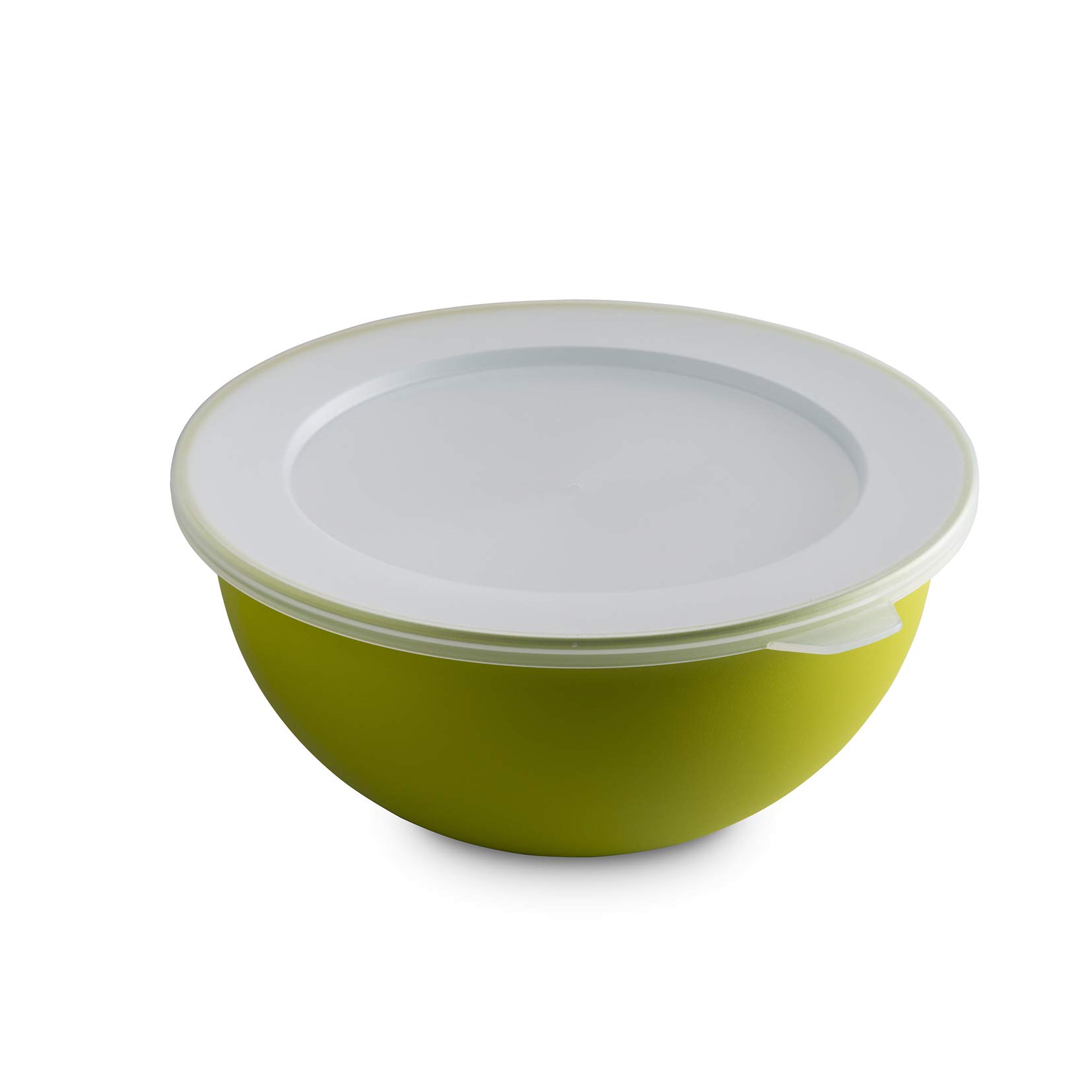 Omada Design Bowl+ Lid of 16,90 fl oz (1,5 Liters), Diameter 8,07 inch (20,5 cm), White Inside and Colored Outside, in Polypropylene
