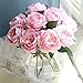 KIRIN Fake Flowers,Artificial Flowers Plants 8 Pcs Silk Plastic Rose Flower Arrangements Wedding Bouquets Decorations Floral Table Centerpieces for Home Kitchen Garden Party Décor