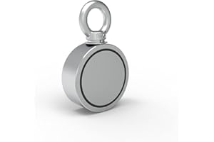 MHDMAG Double Sided Fishing Magnet, Super Powerful Magnet Fishing with 760lbs Combined Strength Neodymium Magnet Fishing Kit with Eyebolt for River Lake Fishing Indoor Outdoor (2.36in Dia)