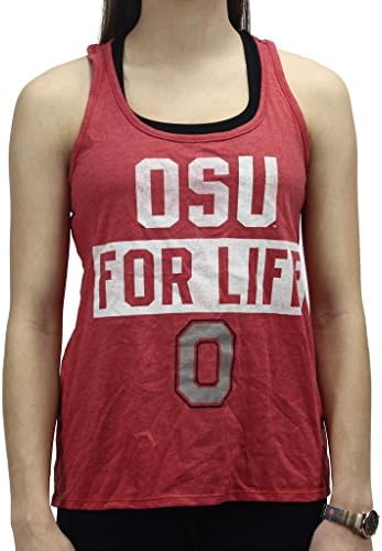 University Tees Women' s Apparel Ohio State Buckeyes Razor Back Tank Top Shirt