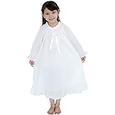 610 YOU Nightgowns for Girls, Cotton Vintage Pajama Dresses for Girl, Long Sleeve SleepShirt Jammies for Kids